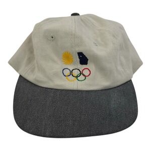 VTG KC Caps 1996 Atlanta Olympics Hat Mens Khaki Grey Strapback Embroidered